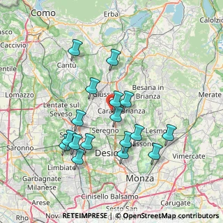 Mappa Via V. Alfieri, 20843 Verano Brianza MB, Italia (7.05824)