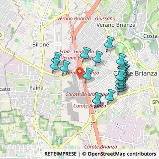 Mappa Via V. Alfieri, 20843 Verano Brianza MB, Italia (0.898)