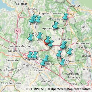 Mappa Via A. Guglielmetti, 22076 Mozzate CO, Italia (6.589)