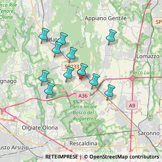 Mappa Via A. Guglielmetti, 22076 Mozzate CO, Italia (3.21636)