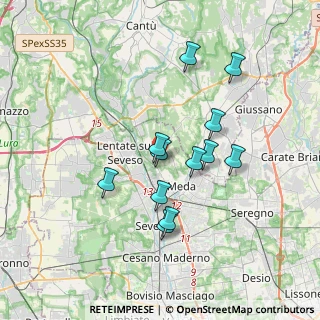Mappa Via Cavallina, 20821 Meda MB, Italia (3.09833)