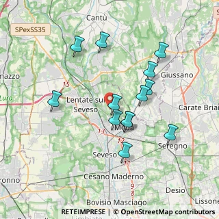 Mappa Via Cavallina, 20821 Meda MB, Italia (3.38538)