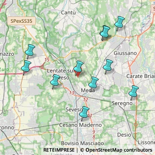 Mappa Via Cavallina, 20821 Meda MB, Italia (4.35909)
