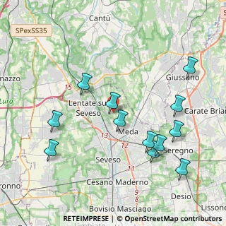 Mappa Via Cavallina, 20821 Meda MB, Italia (4.33083)
