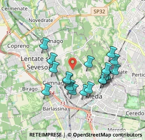Mappa Via Cavallina, 20821 Meda MB, Italia (1.6325)