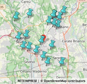 Mappa Via Giacomo Matteotti, 22060 Cabiate CO, Italia (3.86263)