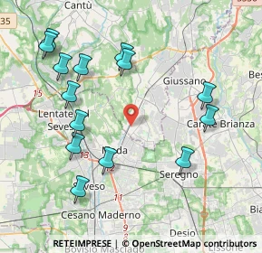 Mappa Via Giacomo Matteotti, 22060 Cabiate CO, Italia (4.41214)