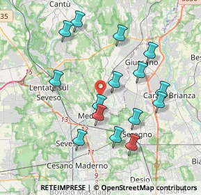 Mappa Via Giacomo Matteotti, 22060 Cabiate CO, Italia (3.74667)