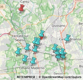Mappa Via Giacomo Matteotti, 22060 Cabiate CO, Italia (4.04067)