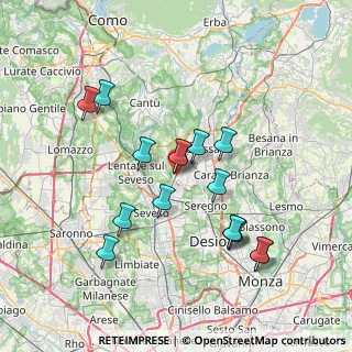 Mappa Via Giacomo Matteotti, 22060 Cabiate CO, Italia (6.90063)