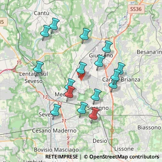 Mappa Via Alfieri Vittorio, 22066 Mariano Comense CO, Italia (3.6325)