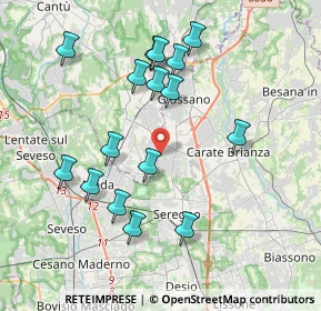 Mappa Via Vicenza, 20833 Giussano MB, Italia (3.83813)