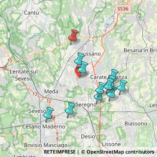 Mappa Via Vicenza, 20833 Giussano MB, Italia (3.45083)