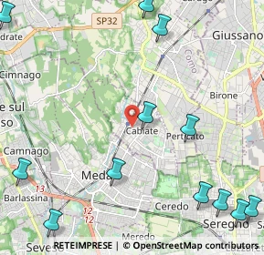 Mappa Via Gioacchino Rossini, 22060 Cabiate CO, Italia (3.12667)