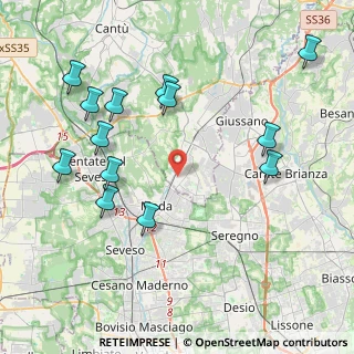 Mappa Via Gioacchino Rossini, 22060 Cabiate CO, Italia (4.58308)
