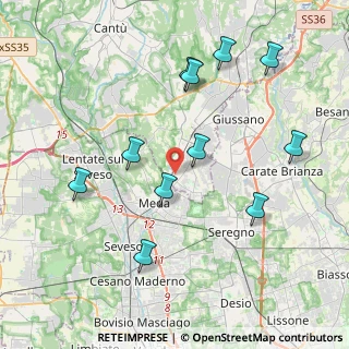 Mappa Via Gioacchino Rossini, 22060 Cabiate CO, Italia (4.14273)