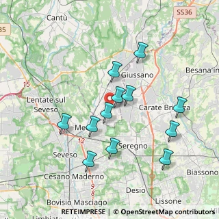 Mappa Via Monte Lungo, 22060 Cabiate CO, Italia (3.75385)