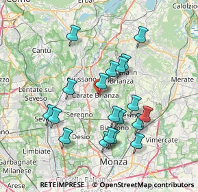 Mappa Via Pietro Borsieri, 20841 Carate Brianza MB, Italia (7.03263)