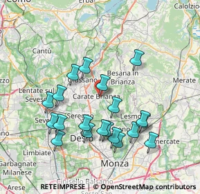 Mappa Via Pietro Borsieri, 20841 Carate Brianza MB, Italia (7.3555)