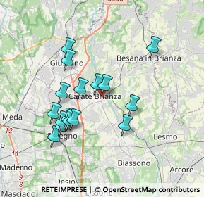 Mappa Via Pietro Borsieri, 20841 Carate Brianza MB, Italia (3.32)