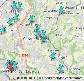 Mappa Via Pietro Borsieri, 20841 Carate Brianza MB, Italia (2.8755)