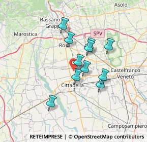 Mappa Via Cavin dei Pinei, 35013 Cittadella PD, Italia (5.35273)