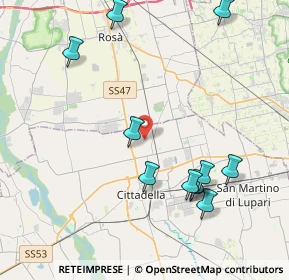 Mappa Via Cavin dei Pinei, 35013 Cittadella PD, Italia (4.49364)