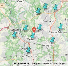 Mappa Via Alessandro Volta, 22060 Cabiate CO, Italia (4.16273)