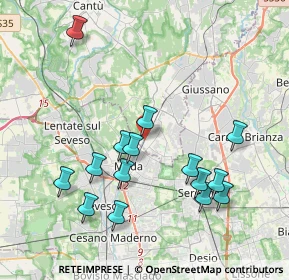 Mappa Via Alessandro Volta, 22060 Cabiate CO, Italia (4.032)