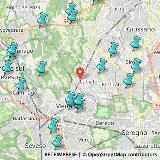 Mappa Via Alessandro Volta, 22060 Mariano Comense CO, Italia (2.8435)