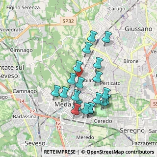 Mappa Via A. Grandi, 22060 Mariano Comense CO, Italia (1.634)