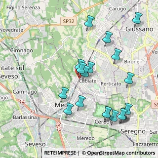 Mappa Via A. Grandi, 22060 Mariano Comense CO, Italia (2.20579)