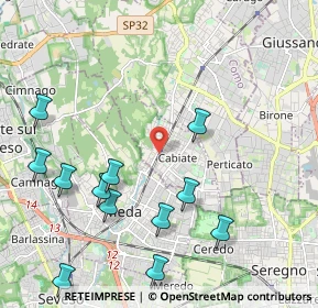 Mappa Via Alessandro Volta, 22060 Cabiate CO, Italia (2.44583)