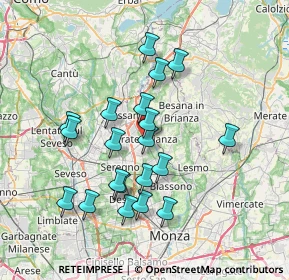 Mappa Via San Giovanni Bosco, 20841 Carate Brianza MB, Italia (6.7355)