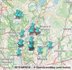 Mappa Via San Giovanni Bosco, 20841 Carate Brianza MB, Italia (7.16211)