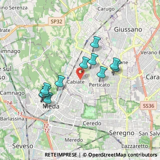 Mappa Via Silvio Pellico, 22060 Cabiate CO, Italia (1.69667)