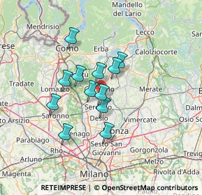 Mappa Via Enrico Toti, 20833 Giussano MB, Italia (10.11083)