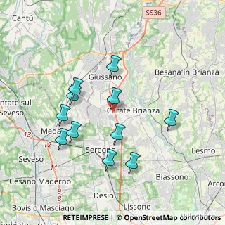 Mappa Via Enrico Toti, 20833 Giussano MB, Italia (3.53455)