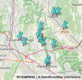 Mappa Via Balzarine, 21054 Fagnano Olona VA, Italia (3.28333)