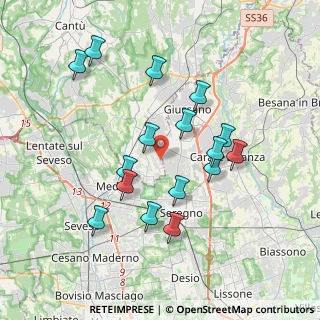 Mappa Via Don Elia dell'Orto, 22066 Mariano Comense CO, Italia (3.5525)
