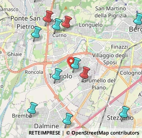 Mappa Via delle Quercie, 24048 Treviolo BG, Italia (2.55833)