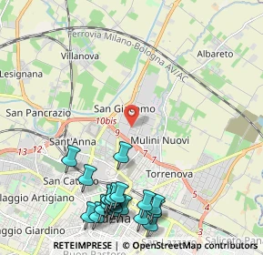 Mappa Via Germania, 41122 Modena MO, Italia (2.786)