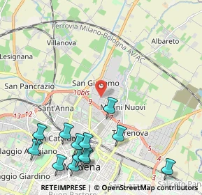 Mappa Via Germania, 41122 Modena MO, Italia (2.81231)