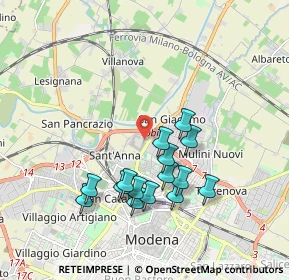 Mappa Strada Sant'Anna, 41122 Modena MO, Italia (1.748)