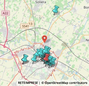 Mappa Via Lussemburgo, 41122 Modena MO, Italia (3.72474)