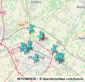 Mappa Via Olanda, 41122 Modena MO, Italia (3.71727)