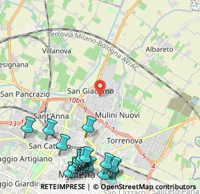 Mappa Via Bulgaria, 41122 Modena MO, Italia (3.1175)