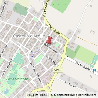 Mappa Via Resistenza, 9, 40050 Castello D'argile BO, Italia, 40050 Castello d'Argile, Bologna (Emilia Romagna)