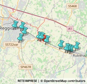 Mappa Via delle Piante, 42122 Reggio nell'Emilia RE, Italia (3.70167)