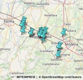 Mappa Via Martiri di Cervarolo, 42122 Reggio nell'Emilia RE, Italia (9.167)